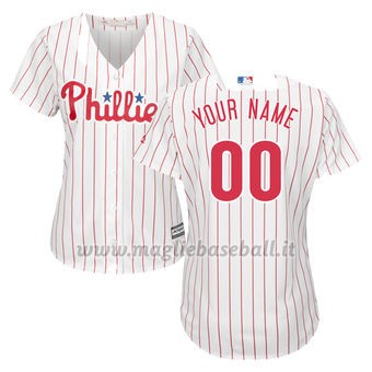 Maglia Baseball Donna Philadelphia Phillies Personalizzate Bianco